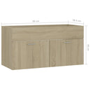 vidaXL sonoma tölgy színű szerelt fa mosdószekrény 90 x 38,5 x 46 cm