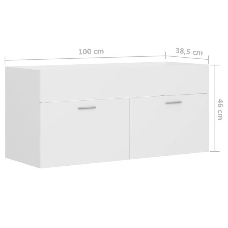 vidaXL fehér szerelt fa mosdószekrény 100 x 38,5 x 46 cm