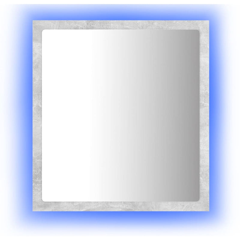 vidaXL betonszürke akril LED-es fürdőszobatükör 40x8,5x37 cm