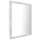 vidaXL betonszürke akril LED-es fürdőszobatükör 40x8,5x37 cm