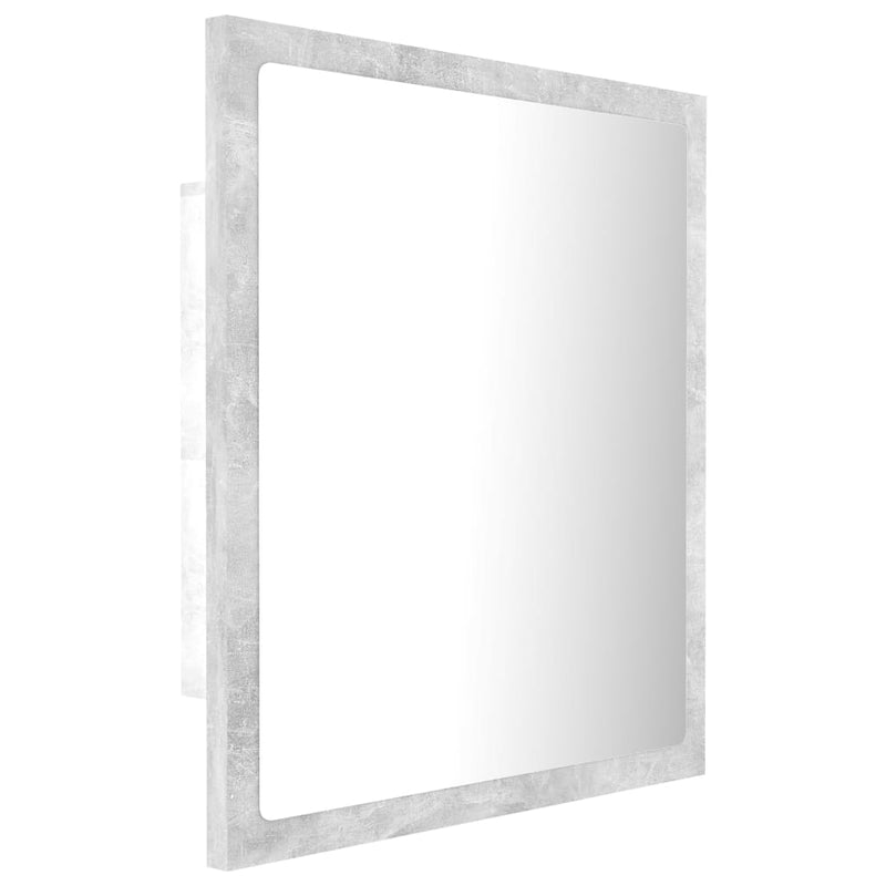 vidaXL betonszürke akril LED-es fürdőszobatükör 40x8,5x37 cm