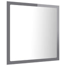 vidaXL magasfényű szürke akril LED-es fürdőszobatükör 40x8,5x37cm
