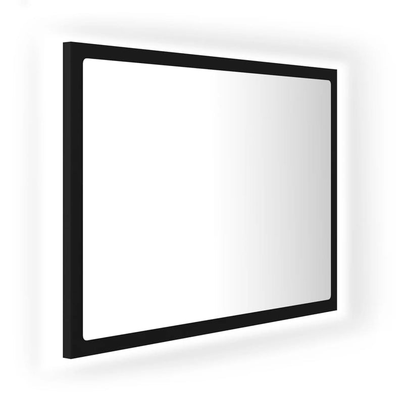 vidaXL fekete akril LED-es fürdőszobai tükör 60x8,5x37 cm