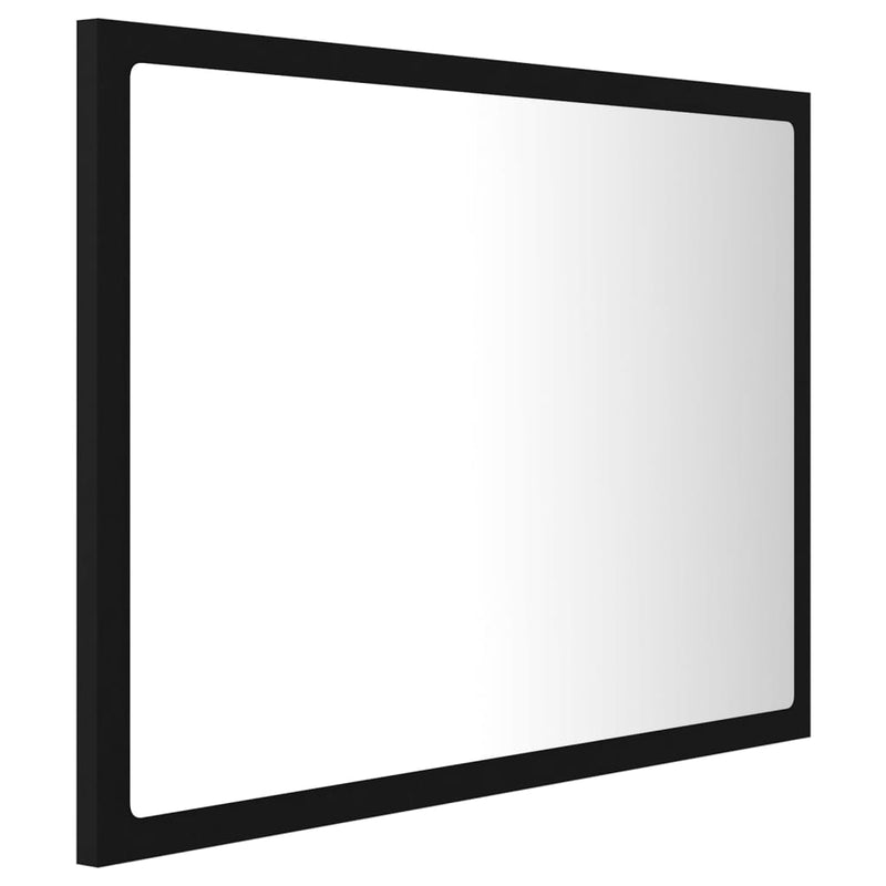 vidaXL fekete akril LED-es fürdőszobai tükör 60x8,5x37 cm