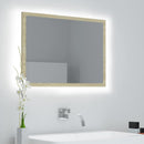 vidaXL sonoma tölgy akril LED-es fürdőszobai tükör 60x8,5x37 cm