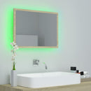 vidaXL sonoma tölgy akril LED-es fürdőszobai tükör 60x8,5x37 cm