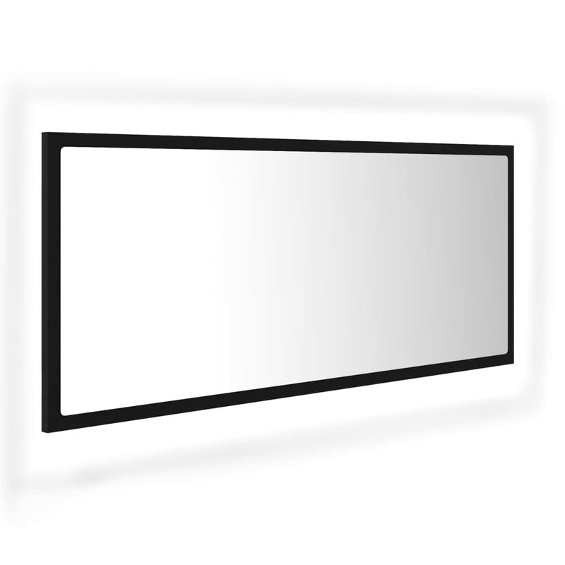 vidaXL fekete akril LED-es fürdőszobai tükör 100x8,5x37 cm