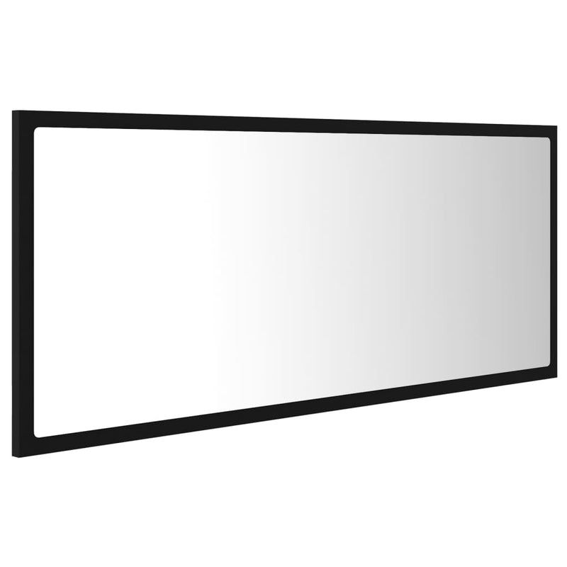 vidaXL fekete akril LED-es fürdőszobai tükör 100x8,5x37 cm