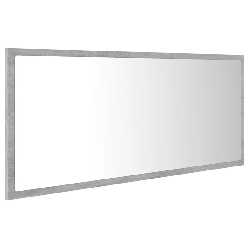 vidaXL betonszürke akril LED-es fürdőszobatükör 100x8,5x37 cm