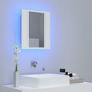 vidaXL fehér akril LED-es fürdőszobaszekrény tükörrel 40 x 12 x 45 cm