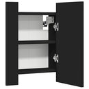 vidaXL fekete akril LED-es fürdőszobaszekrény tükörrel 40x12x45 cm