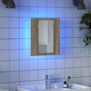 vidaXL tölgyszínű akril LED-es tükrös fürdőszobaszekrény 40x12x45 cm