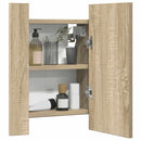vidaXL tölgyszínű akril LED-es tükrös fürdőszobaszekrény 40x12x45 cm