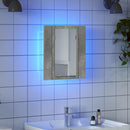 vidaXL betonszürke akril LED-es tükrös fürdőszobaszekrény 40x12x45 cm