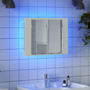 vidaXL fehér akril LED-es fürdőszobaszekrény tükörrel 60x12x45 cm