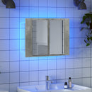 vidaXL betonszürke akril LED-es tükrös fürdőszobaszekrény 60x12x45 cm