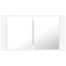 vidaXL fehér akril LED-es fürdőszobaszekrény tükörrel 80x12x45 cm