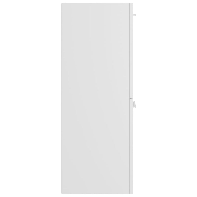 vidaXL magasfényű fehér szerelt fa fürdőszobaszekrény 30 x 30 x 80 cm