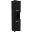 vidaXL fekete szerelt fa fürdőszobaszekrény 30 x 30 x 130 cm