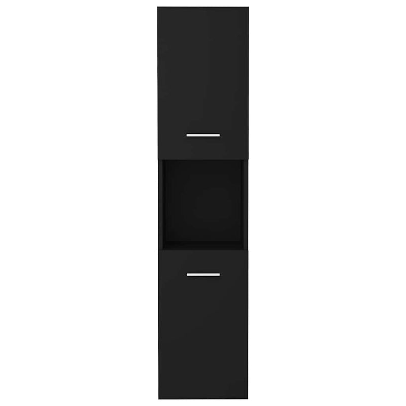 vidaXL fekete szerelt fa fürdőszobaszekrény 30 x 30 x 130 cm