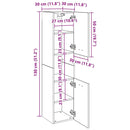 vidaXL fekete szerelt fa fürdőszobaszekrény 30 x 30 x 130 cm
