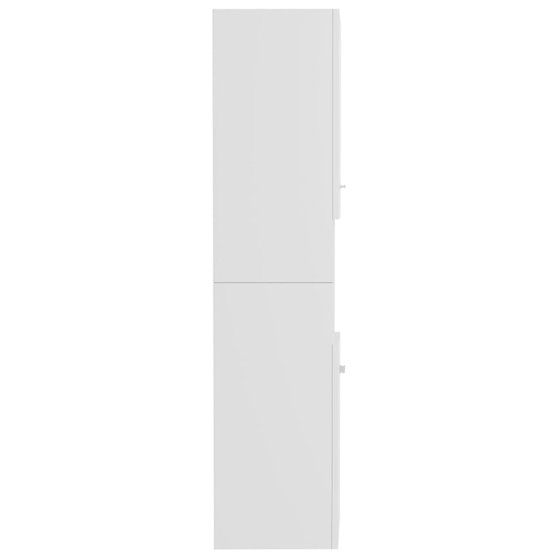 vidaXL magasfényű fehér szerelt fa fürdőszobaszekrény 30x30x130 cm