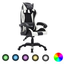 vidaXL fehér és fekete műbőr versenyszék RGB LED-világítással