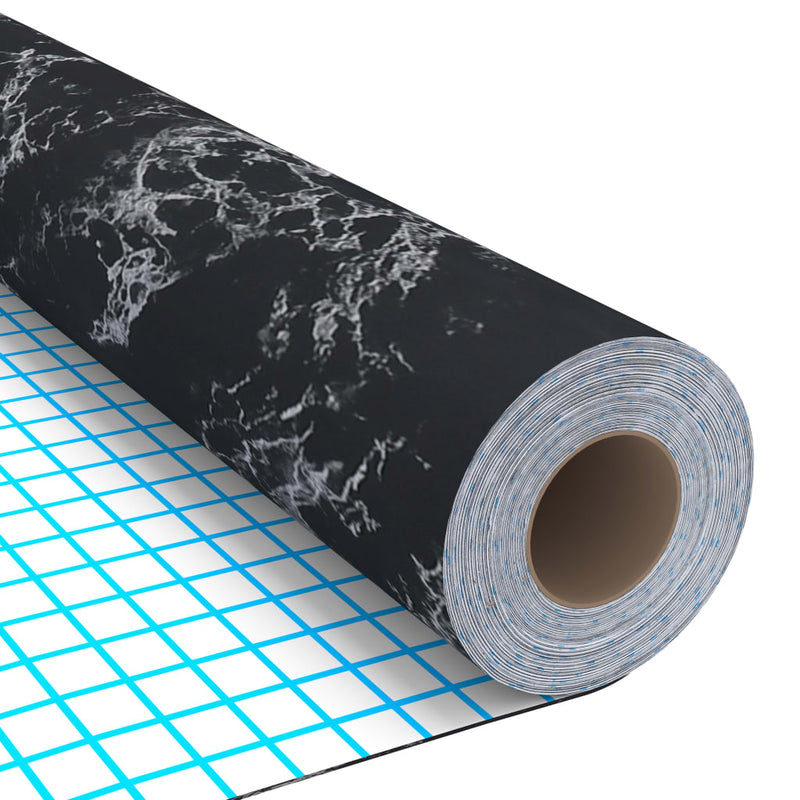 vidaXL fekete kőmintás öntapadó PVC bútorfólia 500 x 90 cm