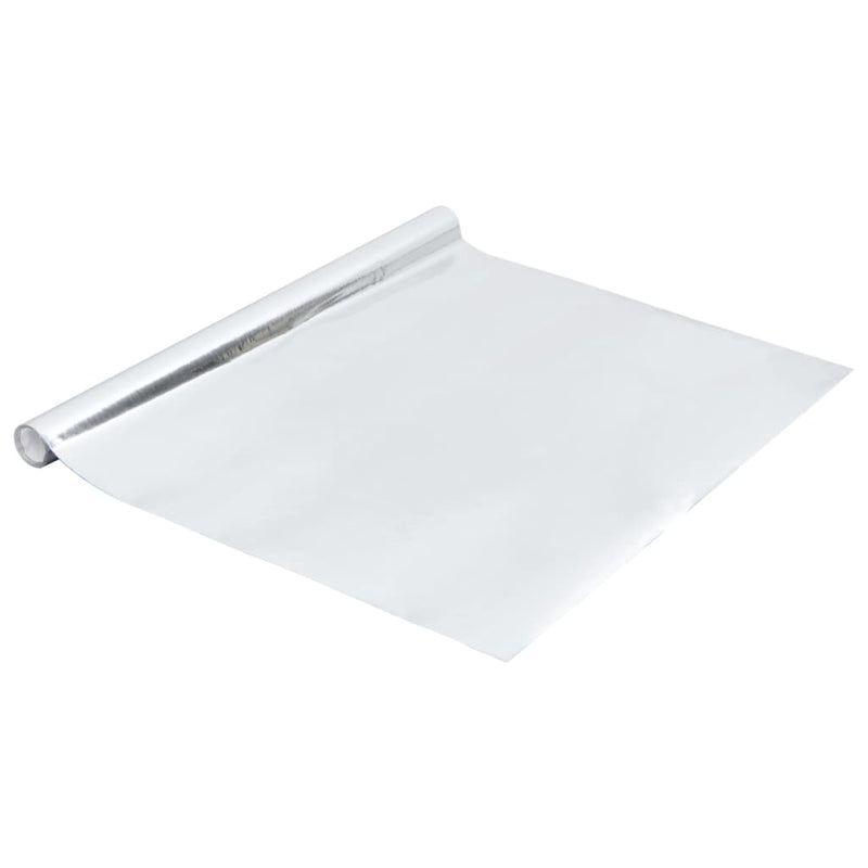 vidaXL magasfényű ezüst öntapadó PVC bútorfólia 500 x 90 cm
