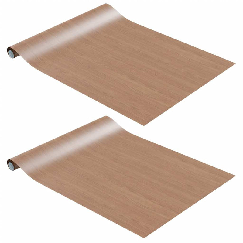 vidaXL 2 db világos tölgyszínű öntapadó PVC ajtófólia 500 x 90 cm