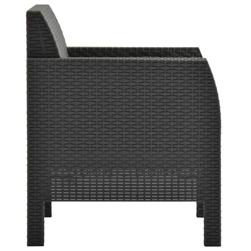 vidaXL antracitszürke rattan kerti szék párnával 63 x 65 x 76 cm PP rattan
