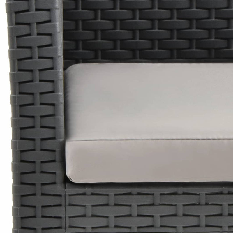 vidaXL antracitszürke rattan kerti szék párnával 63 x 65 x 76 cm PP rattan