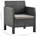 vidaXL antracitszürke rattan kerti szék párnával 63 x 65 x 76 cm PP rattan