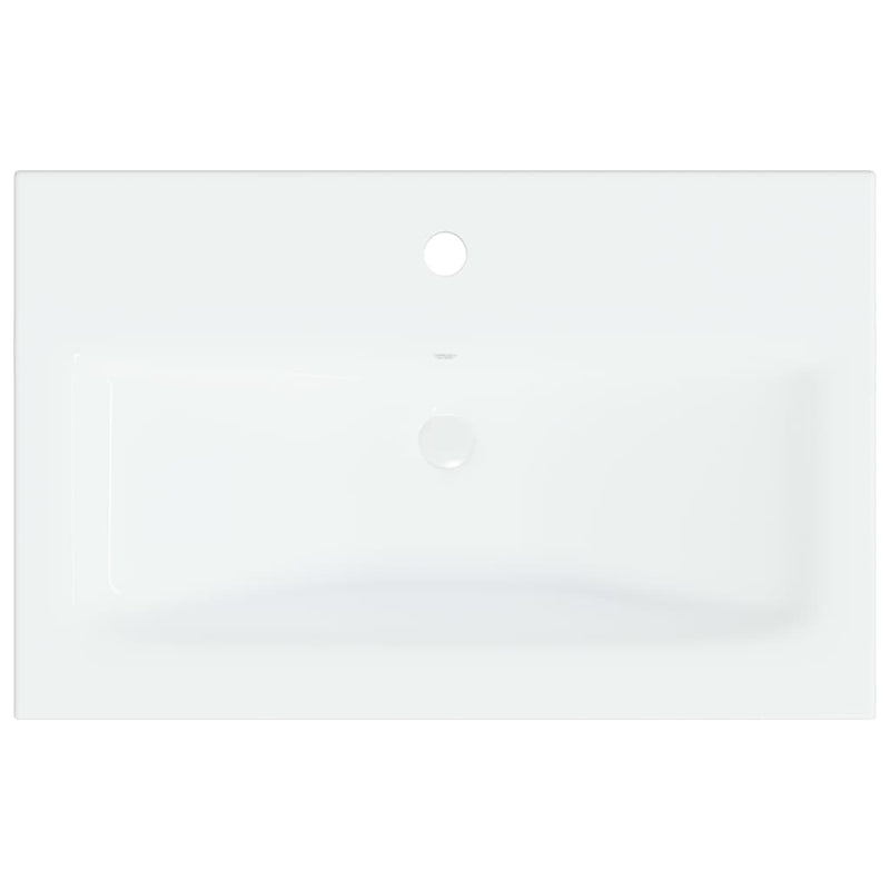 vidaXL fehér kerámia beépíthető mosdókagyló csapteleppel 61x39x18 cm