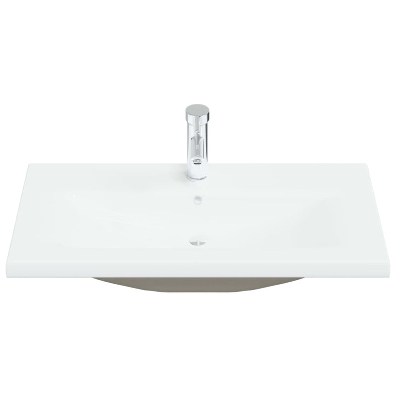 vidaXL fehér kerámia beépíthető mosdókagyló csapteleppel 81x39x18 cm