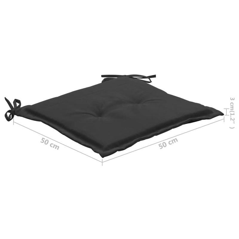 vidaXL 3 db tömör akácfa kerti étkezőszék párnával