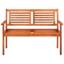 vidaXL 2 személyes tömör eukaliptuszfa kerti pad párnával 120 cm