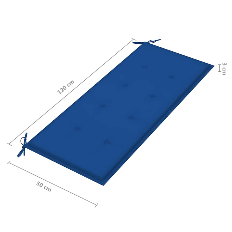 vidaXL 2 személyes tömör eukaliptuszfa kerti pad párnával 120 cm