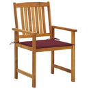 vidaXL 2 db tömör akácfa kerti szék párnával