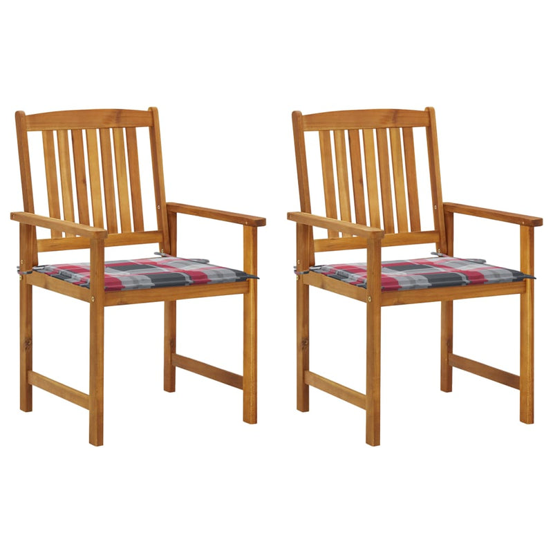 vidaXL 2 db tömör akácfa kerti szék párnával