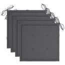 vidaXL 4 db szürke tömör akácfa kerti szék párnával