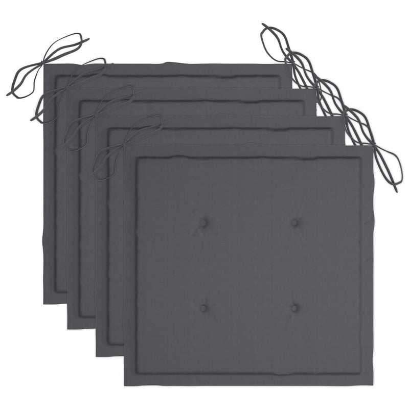 vidaXL 4 db szürke tömör akácfa kerti szék párnával