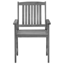 vidaXL 4 db szürke tömör akácfa kerti szék párnával