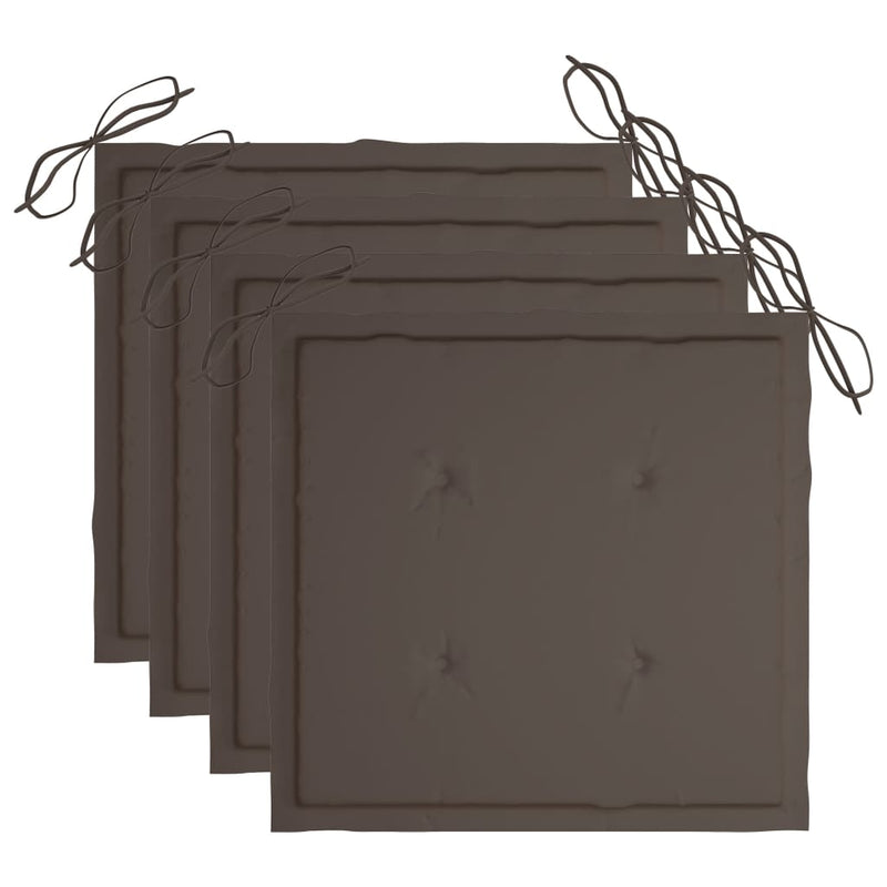 vidaXL 4 db szürke tömör akácfa kerti szék párnával