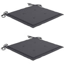 vidaXL 2 db tömör akácfa és acél kerti szék párnával