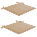 vidaXL 2 db tömör akácfa és acél kerti szék párnával