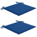 vidaXL 2 db tömör akácfa és acél kerti szék párnával