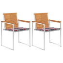 vidaXL 2 db tömör akácfa és acél kerti szék párnával
