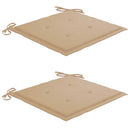 vidaXL 2 db tömör tíkfa és acél kerti szék párnával