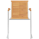 vidaXL 2 db tömör tíkfa és acél kerti szék párnával